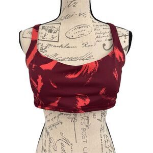 Lululemon Free To Be Bra Burgundy Print Size 12 NWOT‎